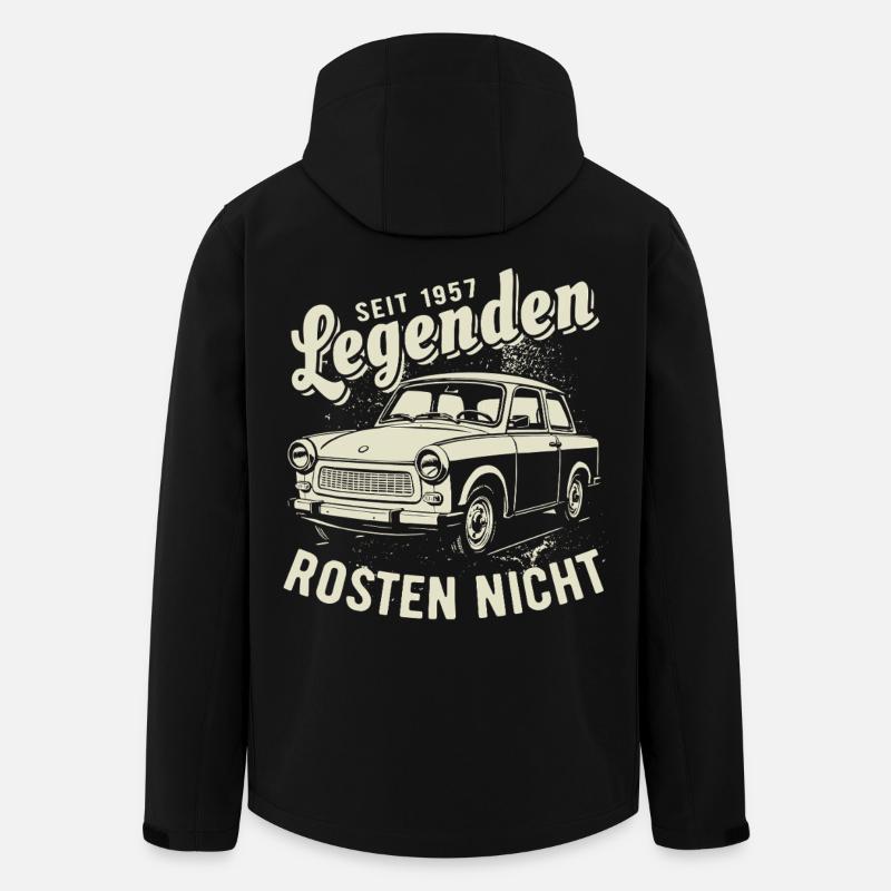 Trabi | Legenden Rosten Nicht | Oldtimer - Recycelte Männer Softshell-Jacke von Stanley/Stella - Schwarz