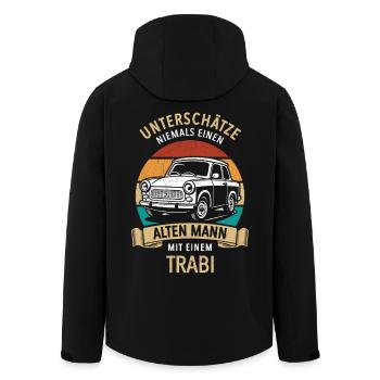 Unterschätze nie einen alten Mann mit Trabi - Recycelte Männer Softshell-Jacke von Stanley/Stella - Schwarz - Hinten - AI Model Male 185 light (185cm)