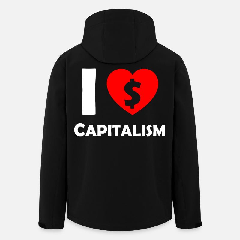 J’adore le capitalisme Heart Dollar - Veste softshell homme en polyester recyclé Stanley/Stella - noir