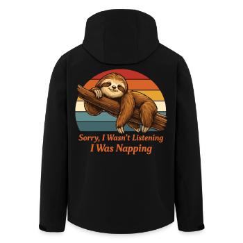 Lazy Sloth Shirt I Was Napping Funny - Recycelte Männer Softshell-Jacke von Stanley/Stella - Schwarz - Hinten - AI Model Male 185 light (185cm)