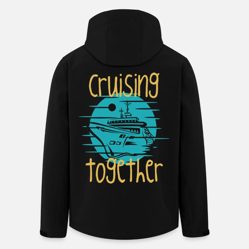 Graphique du bateau de croisière ensemble - Veste softshell homme en polyester recyclé Stanley/Stella - noir