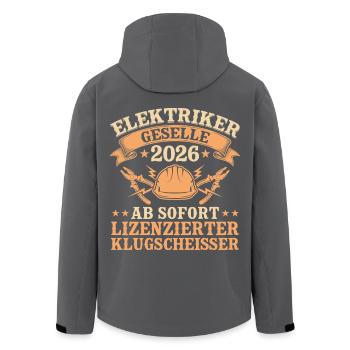 Elektriker Geselle 2026 Ausbildung bestanden - Recycelte Männer Softshell-Jacke von Stanley/Stella - Schwarz - Hinten - AI Model Male 185 light (185cm)