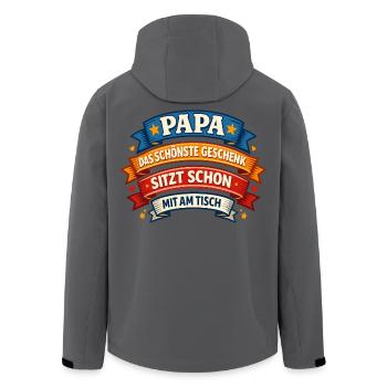 Papa Das schönste Geschenk zum Vatertag - Recycelte Männer Softshell-Jacke von Stanley/Stella - Schwarz - Hinten - AI Model Male 185 light (185cm)