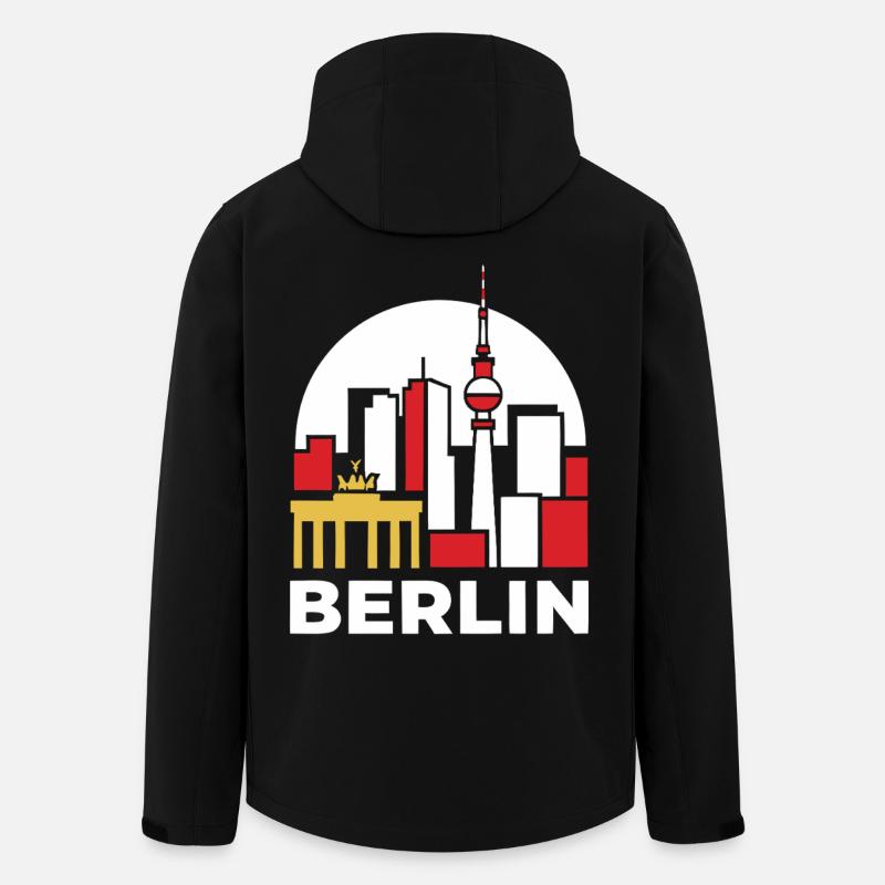 Berlin Skyline Fernsehturm - Recycelte Männer Softshell-Jacke von Stanley/Stella - Schwarz