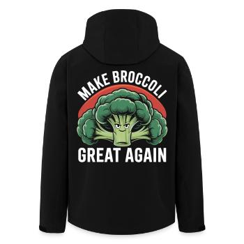 Vegan Vegetable T-Shirt Broccoli - Men’s Recycled Softshell Jacket by Stanley/Stella - black - Back - AI Model Male 185 light (185cm)