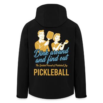 Pickleball Dink Around And Find Out Funny Love - Men’s Recycled Softshell Jacket by Stanley/Stella - black - Back - AI Model Male 185 light (185cm)