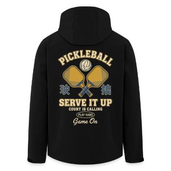 Pickleball Serve It Match Drôle de joueur lancé - Veste softshell homme en polyester recyclé Stanley/Stella - noir - Dos - AI Model Male 185 light (185cm)