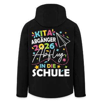 Kita Abgänger 2026 - Recycelte Männer Softshell-Jacke von Stanley/Stella - Schwarz - Hinten - AI Model Male 185 light (185cm)