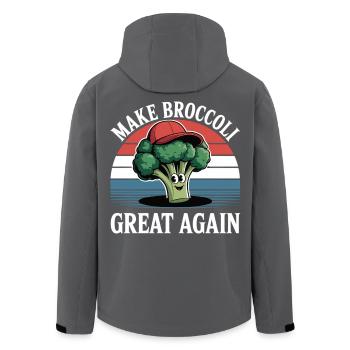 Broccoli Shirt Fun Saying Nutrition Vegetarian - Men’s Recycled Softshell Jacket by Stanley/Stella - black - Back - AI Model Male 185 light (185cm)