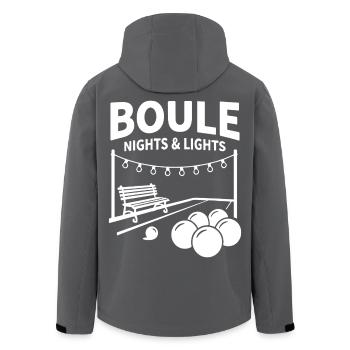 Boule Nights & Lights Petanque Kugel Sport - Recycelte Männer Softshell-Jacke von Stanley/Stella - Schwarz - Hinten - AI Model Male 185 light (185cm)