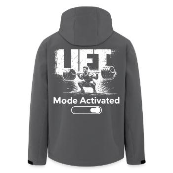 Lift Mode Activated Shirt Gym Fitness Workout - Men’s Recycled Softshell Jacket by Stanley/Stella - anthracite - Back - AI Model Male 185 light (185cm)