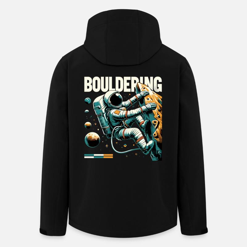 Astronaut Boulderung – Klettern im Weltall Design - Recycelte Männer Softshell-Jacke von Stanley/Stella - Schwarz