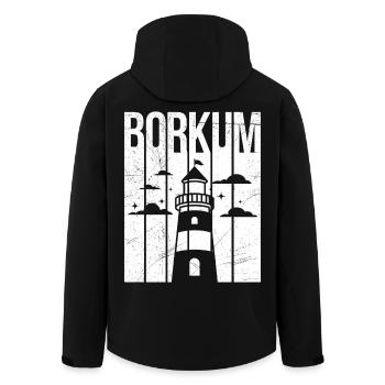 Borkumer Insel BORKUM Nordsee Urlaub Lustig - Recycelte Männer Softshell-Jacke von Stanley/Stella - Schwarz - Hinten - AI Model Male 185 light (185cm)