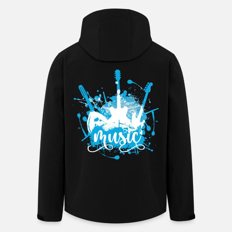 Electric Blue Music Splash - Recycelte Männer Softshell-Jacke von Stanley/Stella - Schwarz