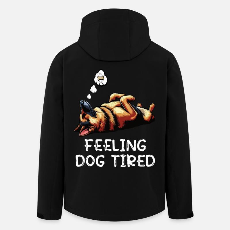 Feeling Dog Tired German Shepherd - Men’s Recycled Softshell Jacket by Stanley/Stella - black