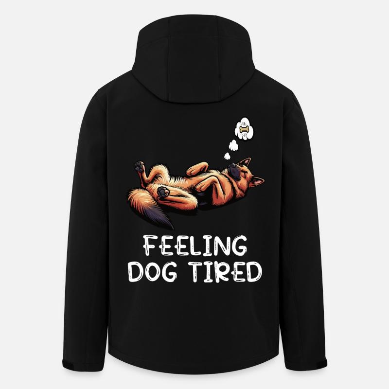 Feeling Dog Tired German Shepherd - Men’s Recycled Softshell Jacket by Stanley/Stella - black