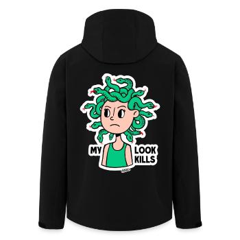 Medusa Mood: My Look Kills - Men’s Recycled Softshell Jacket by Stanley/Stella - black - Back - AI Model Male 185 light (185cm)
