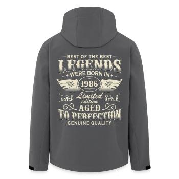 Cadeau d’anniversaire vintage 1986 Legends pour le 40e anniversaire - Veste softshell homme en polyester recyclé Stanley/Stella - noir - Dos - AI Model Male 185 light (185cm)