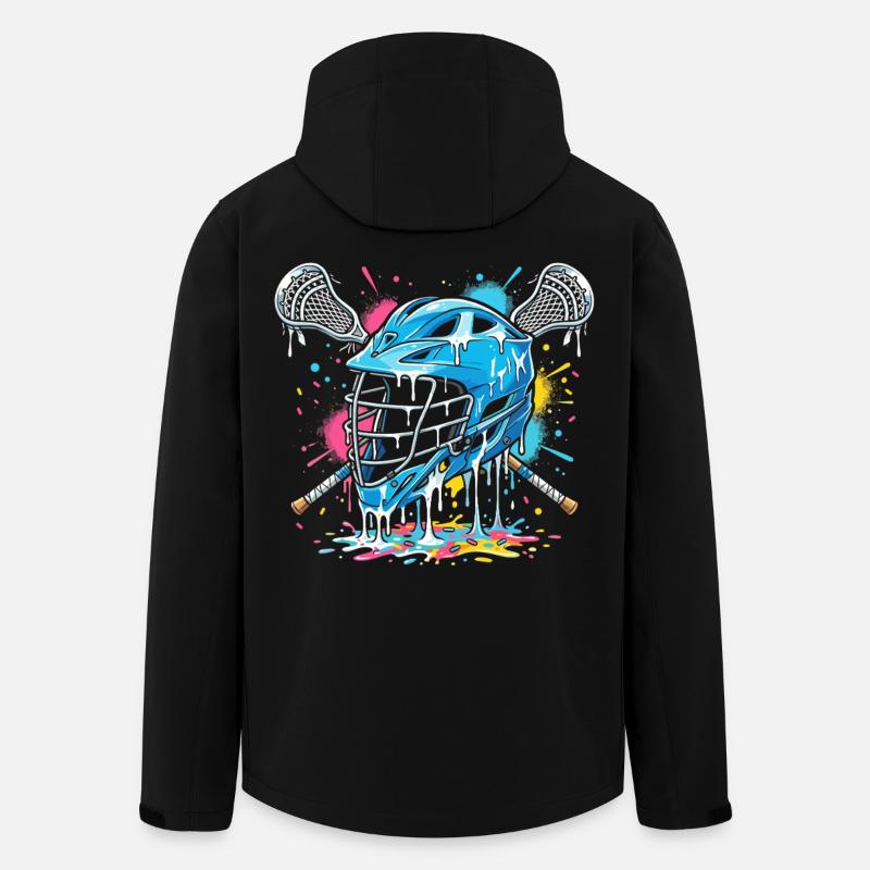 Lacrosse, Lacrosse players, Lacrosse graphics - Men’s Recycled Softshell Jacket by Stanley/Stella - black