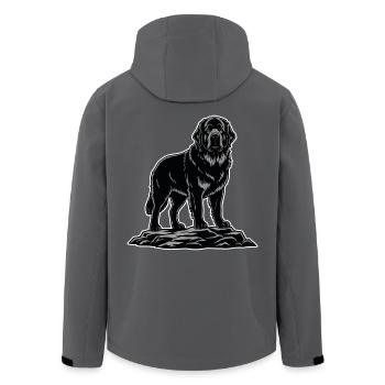 Chien Terre-Neuve Portrait Sauveteur Noir - Veste softshell homme en polyester recyclé Stanley/Stella - charbon - Dos - AI Model Male 185 light (185cm)