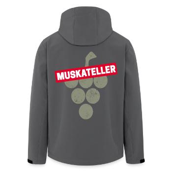 Muskateller Rebe Vintage Weintrinker Souvenir - Recycelte Männer Softshell-Jacke von Stanley/Stella - Schwarz - Hinten - AI Model Male 185 light (185cm)