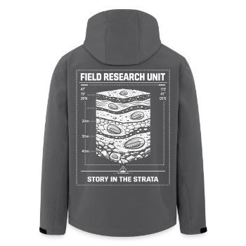 Story In The Strata Trilobit Geologie - Recycelte Männer Softshell-Jacke von Stanley/Stella - Schwarz - Hinten - AI Model Male 185 light (185cm)