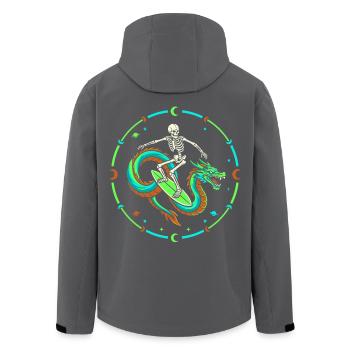 Cosmic Skeleton Riding Dragon Wave - Recycelte Männer Softshell-Jacke von Stanley/Stella - Schwarz - Hinten - AI Model Male 185 light (185cm)
