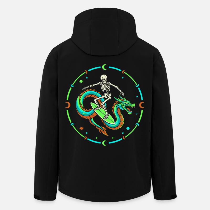 Cosmic Skeleton Riding Dragon Wave - Recycelte Männer Softshell-Jacke von Stanley/Stella - Schwarz