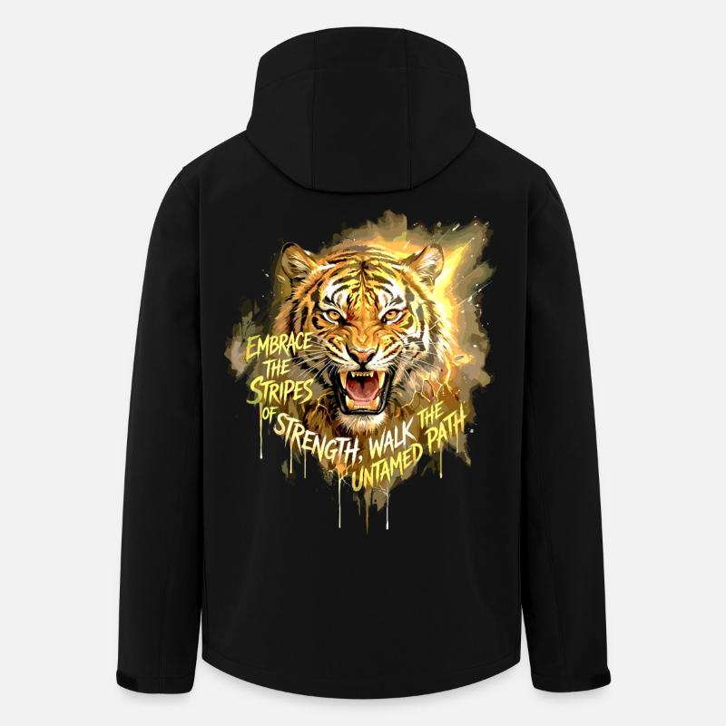 Tiger Strength Untamed Path Quote - Recycelte Männer Softshell-Jacke von Stanley/Stella - Schwarz