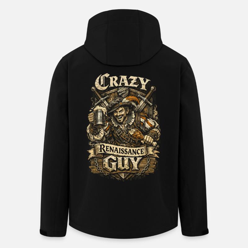 Mittelalterfest Crazy Renaissance Guy - Recycelte Männer Softshell-Jacke von Stanley/Stella - Schwarz