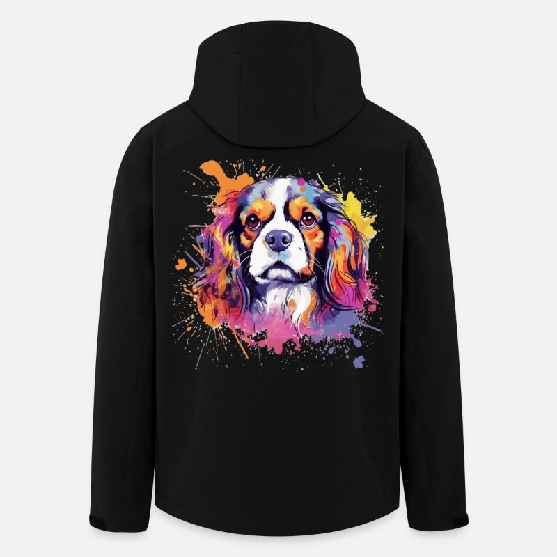Cavalier King Charles Spaniel Splash Art - Veste softshell homme en polyester recyclé Stanley/Stella - noir