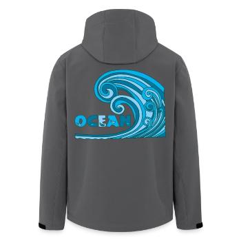 The wave - Men’s Recycled Softshell Jacket by Stanley/Stella - black - Back - AI Model Male 185 light (185cm)