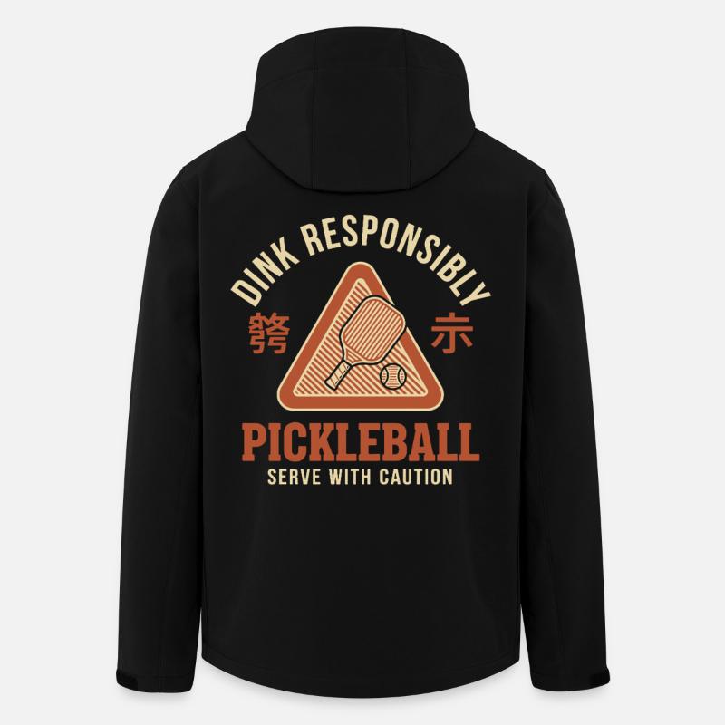 Joueur drôle de pickleball Dink Prudent - Veste softshell homme en polyester recyclé Stanley/Stella - noir