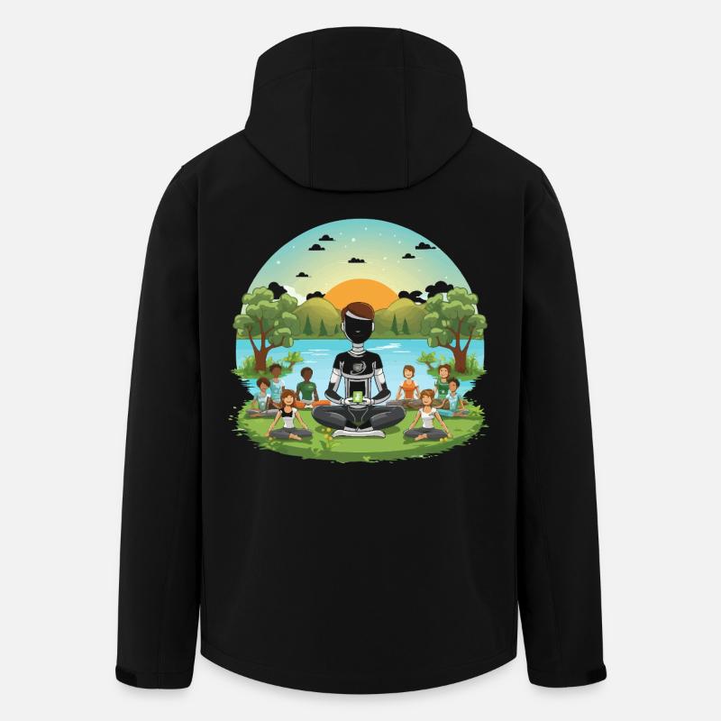 Robotische Meditation am See - Recycelte Männer Softshell-Jacke von Stanley/Stella - Schwarz