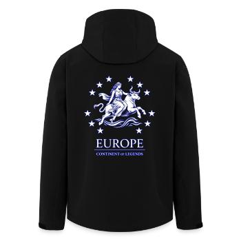 Epic Europa Bull – Legends of Europe - Men’s Recycled Softshell Jacket by Stanley/Stella - black - Back - AI Model Male 185 light (185cm)