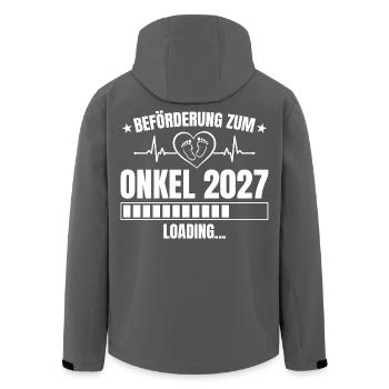 Onkel 2027 Loading – Beförderung zum Onkel - Recycelte Männer Softshell-Jacke von Stanley/Stella - Schwarz - Hinten - AI Model Male 185 light (185cm)
