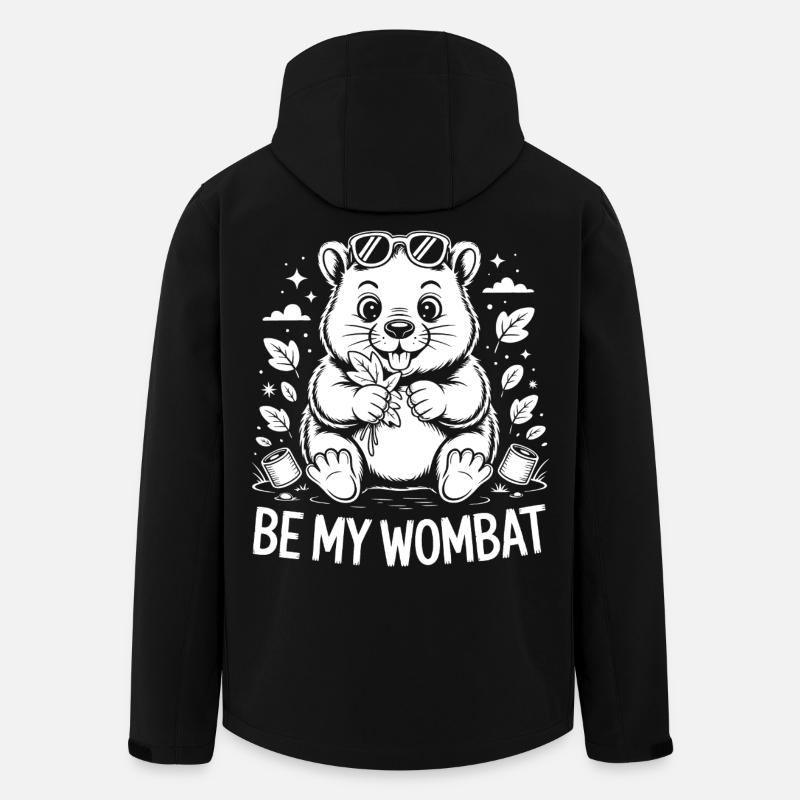 Be My Wombat – Cute Wombat - Men’s Recycled Softshell Jacket by Stanley/Stella - black