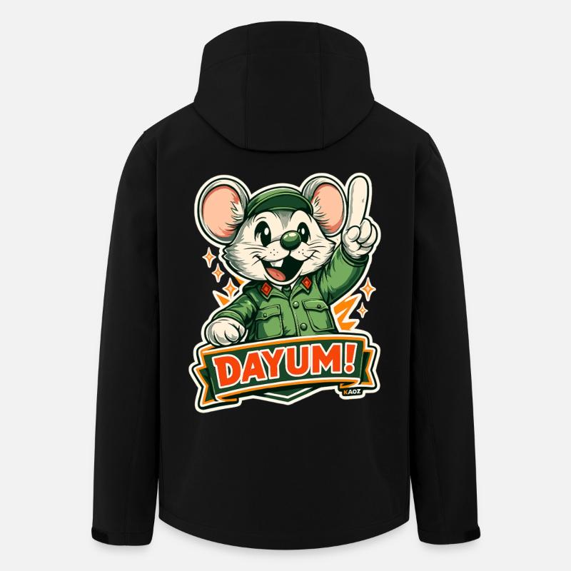 Dayum-Maus in grüner Uniform - Recycelte Männer Softshell-Jacke von Stanley/Stella - Schwarz