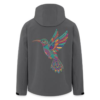 Alebrije Kolibri Mexikanisches Volk - Recycelte Männer Softshell-Jacke von Stanley/Stella - Schwarz - Hinten - AI Model Male 185 light (185cm)