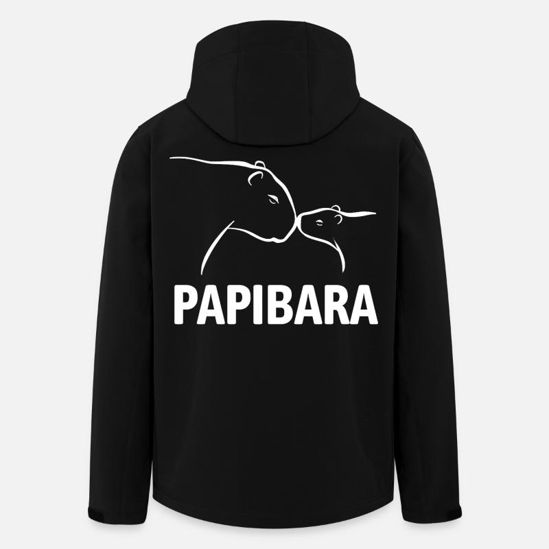 Papibara - Capybara Vater und Kind - Recycelte Männer Softshell-Jacke von Stanley/Stella - Schwarz