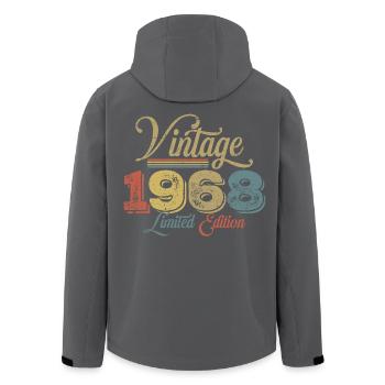 Vintage 1968 - Recycelte Männer Softshell-Jacke von Stanley/Stella - Schwarz - Hinten - AI Model Male 185 light (185cm)