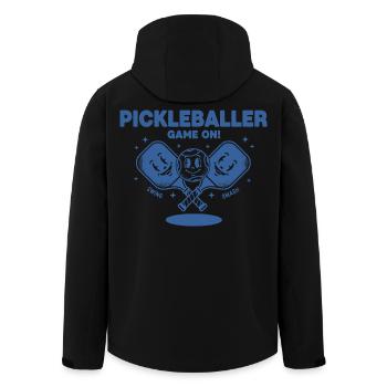 Pickleball Pickleballer Game On Funny Player - Men’s Recycled Softshell Jacket by Stanley/Stella - black - Back - AI Model Male 185 light (185cm)