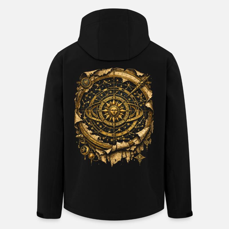 Astronomi Astronom Stjernekart - Softshelljakke herre i resirkulert polyester Stanley/Stella - svart
