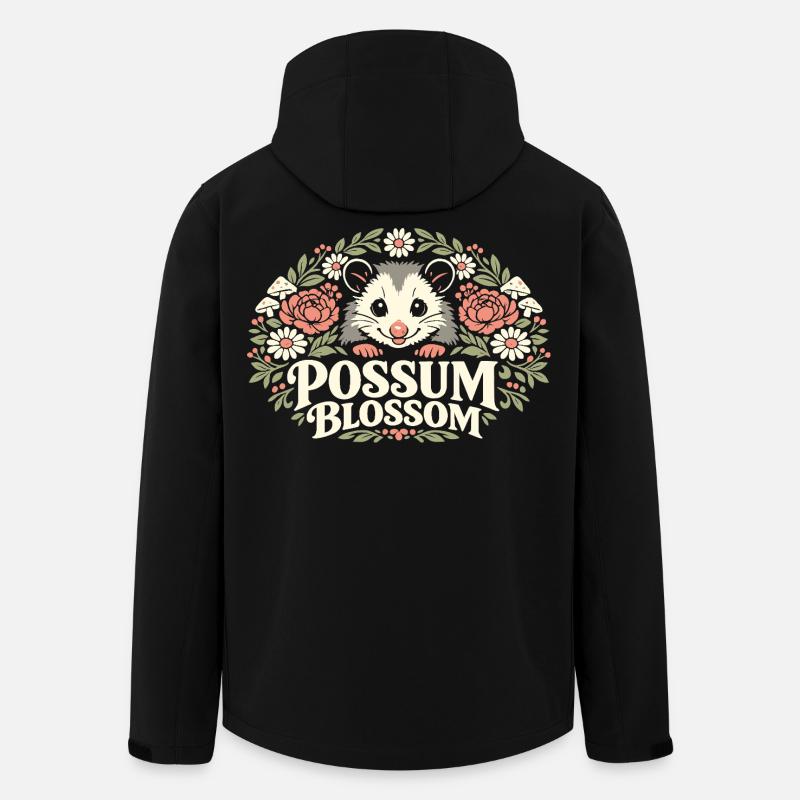 Fleur d’opossum - Veste softshell homme en polyester recyclé Stanley/Stella - noir