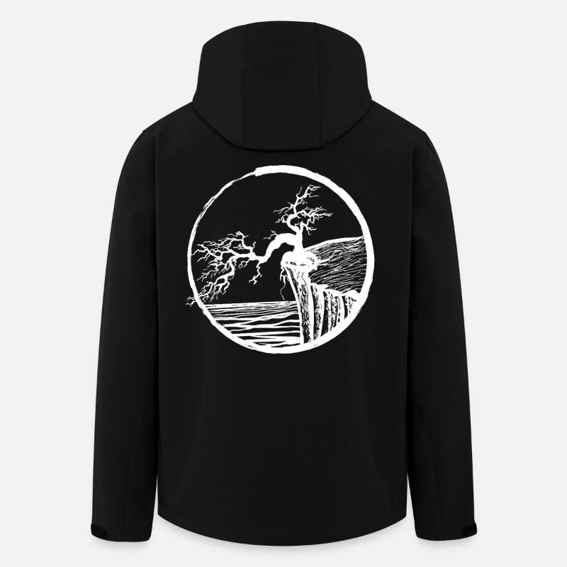 Landscape with tree on cliff edge - Men’s Recycled Softshell Jacket by Stanley/Stella - black