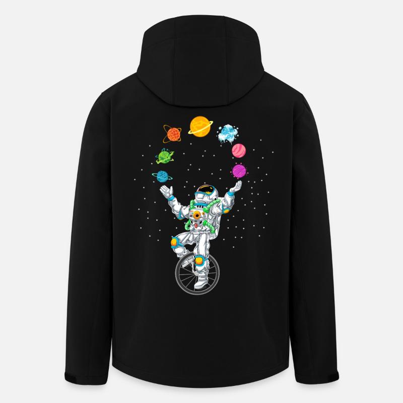 Chemise d’astronaute jonglant avec les planètes - Veste softshell homme en polyester recyclé Stanley/Stella - noir