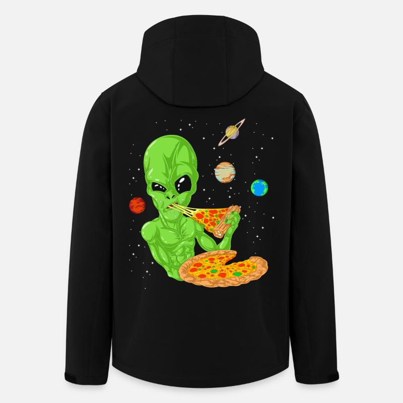 Alien Pizza Space Shirt - Men’s Recycled Softshell Jacket by Stanley/Stella - black