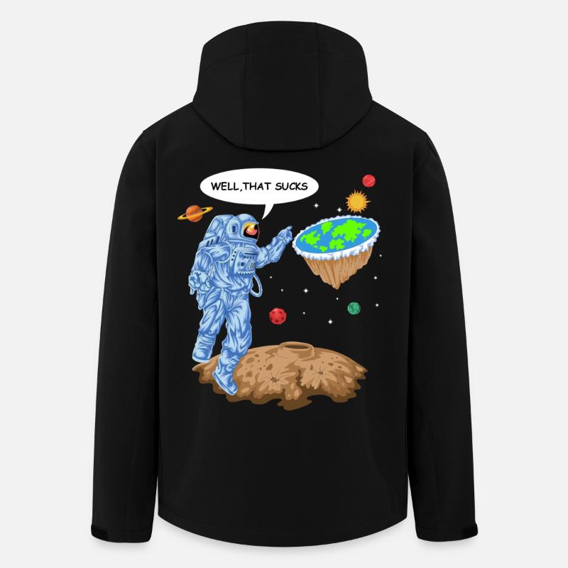 Flat Earth Astronaut Shirt - Men’s Recycled Softshell Jacket by Stanley/Stella - black