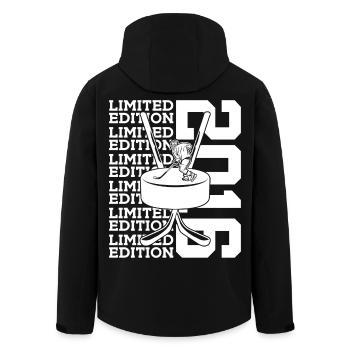 LIMITED EDITION 2016 EISHOCKEY 10. GEBURTSTAG - Recycelte Männer Softshell-Jacke von Stanley/Stella - Schwarz - Hinten - AI Model Male 185 light (185cm)