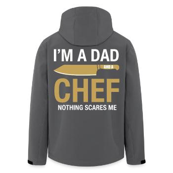 Dad and Chef Nothing Scares Me - Recycelte Männer Softshell-Jacke von Stanley/Stella - Schwarz - Hinten - AI Model Male 185 light (185cm)